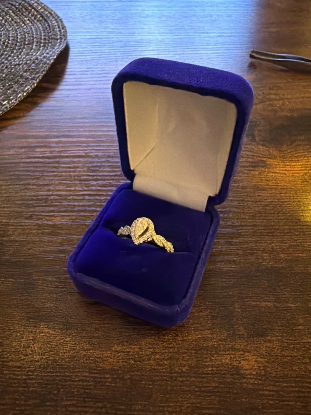 Neil lane engagement ring with two matching diamond bands